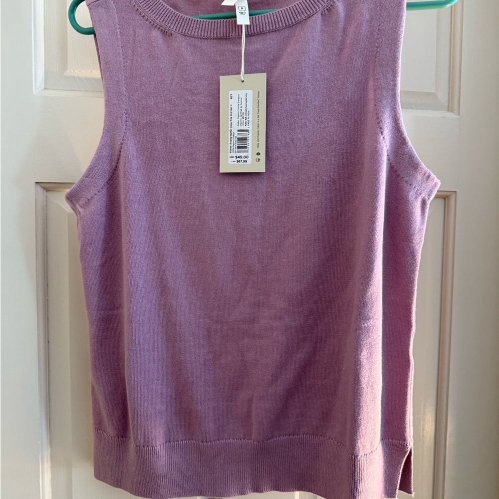 Pact Purple Boxy Muscle Tee Sleeveless Top